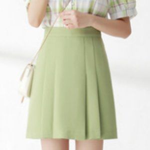High waist pleated skirt skirt